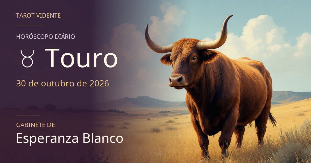 Horóscopo de Touro · 30 de outubro de 2026. Ilustração simbólica gerada por IA.