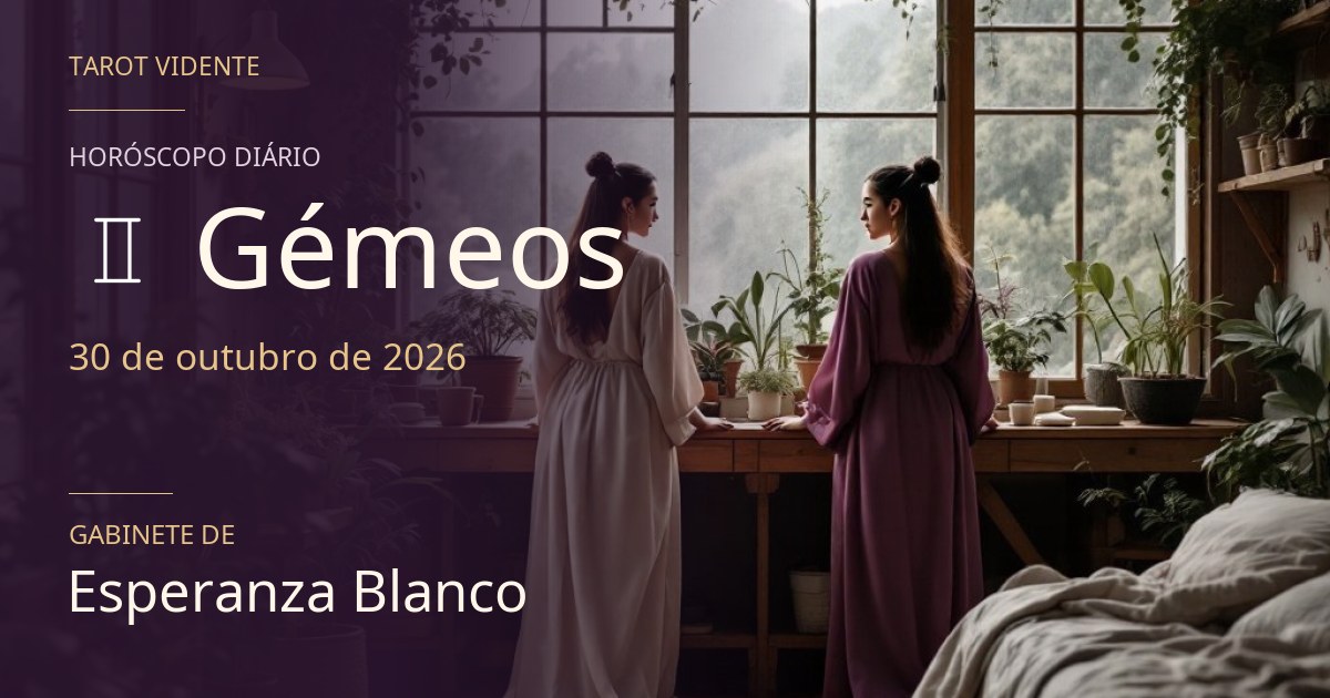 Horóscopo de Gémeos · 30 de outubro de 2026. Ilustração simbólica gerada por IA.