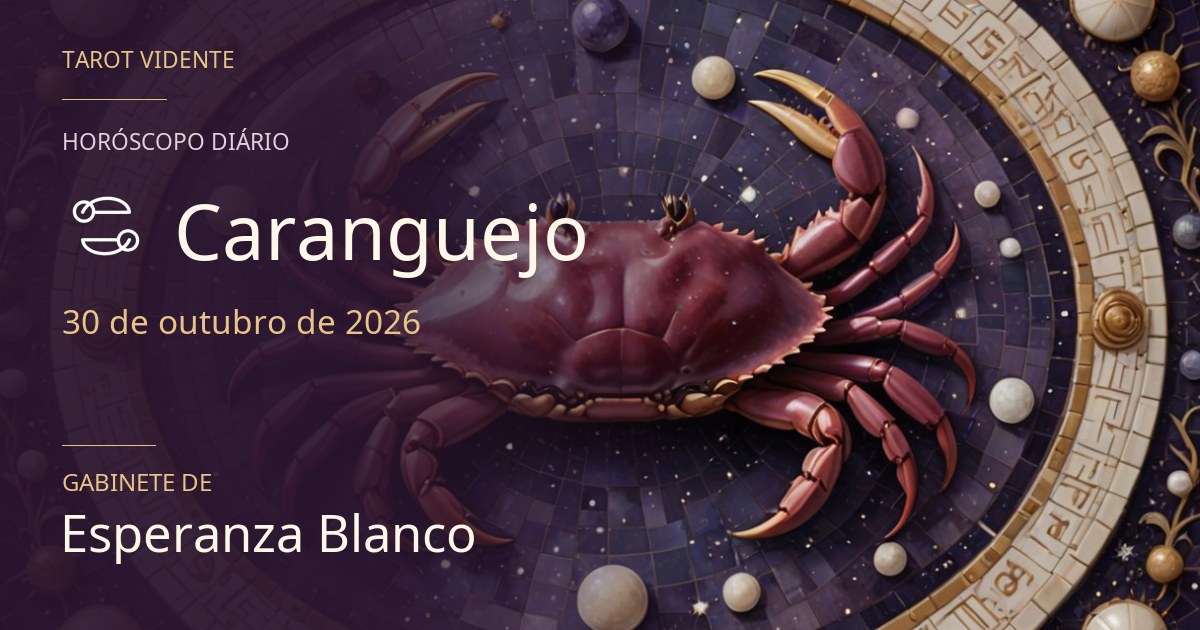 Horóscopo de Caranguejo · 30 de outubro de 2026. Ilustração simbólica gerada por IA.