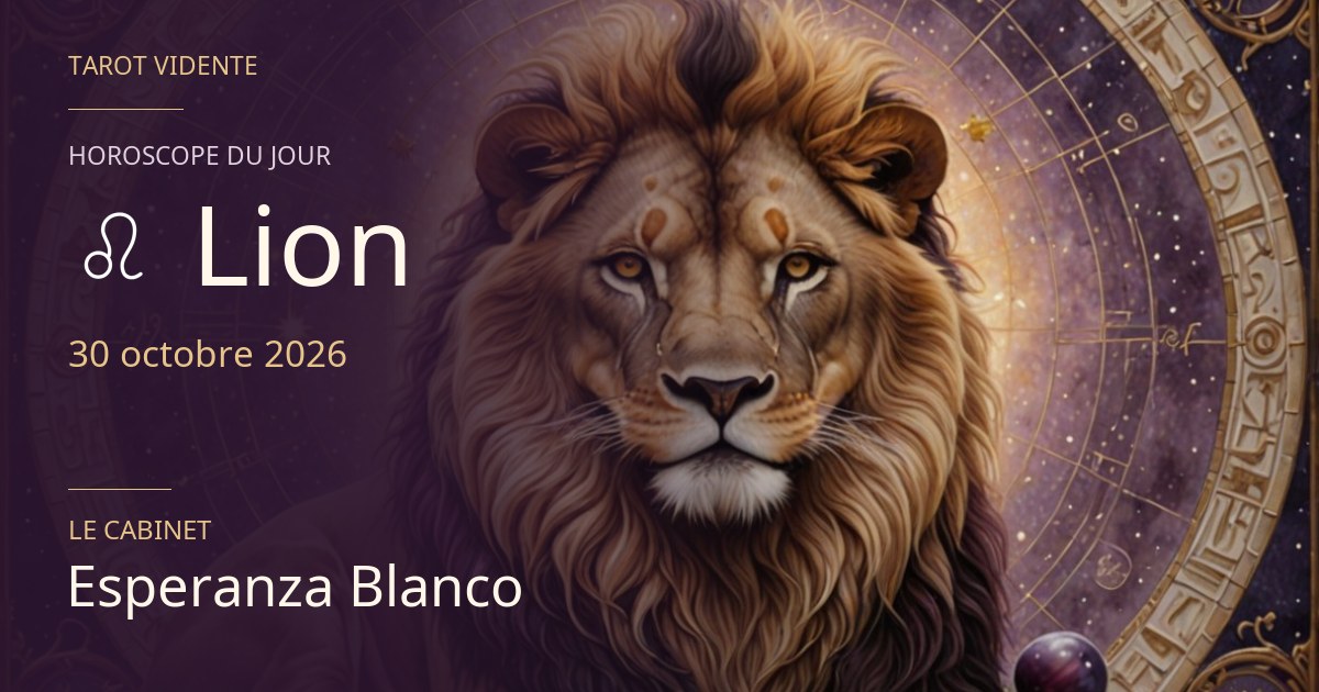 Horoscope du Lion · 30 octobre 2026. Illustration symbolique générée par IA.