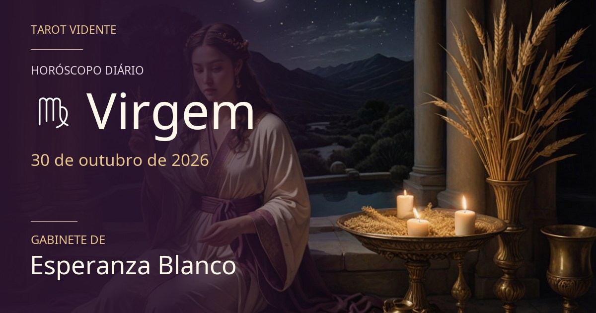 Horóscopo de Virgem · 30 de outubro de 2026. Ilustração simbólica gerada por IA.