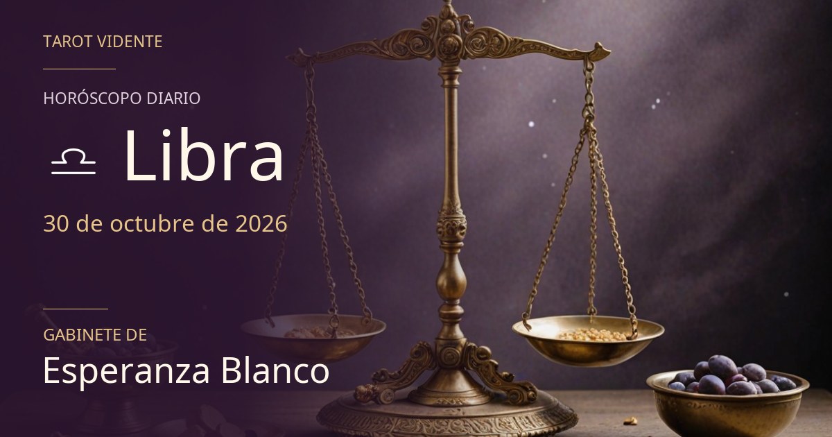 Horóscopo de Libra · 30 de octubre de 2026. Ilustración simbólica generada con IA.