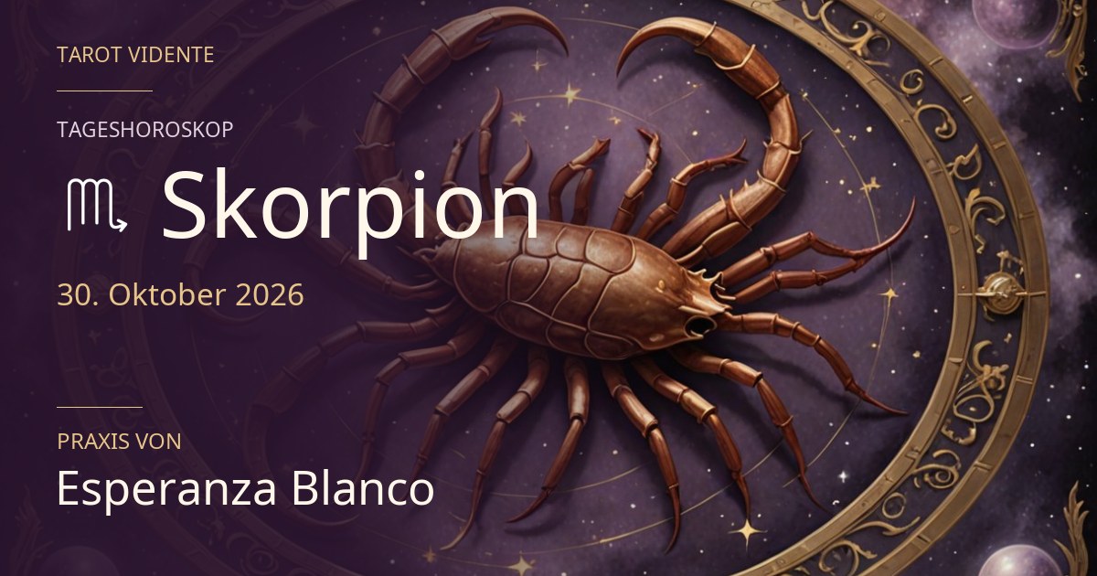 Horoskop für Skorpion · 30. Oktober 2026. Symbolische, mit KI erstellte Illustration.
