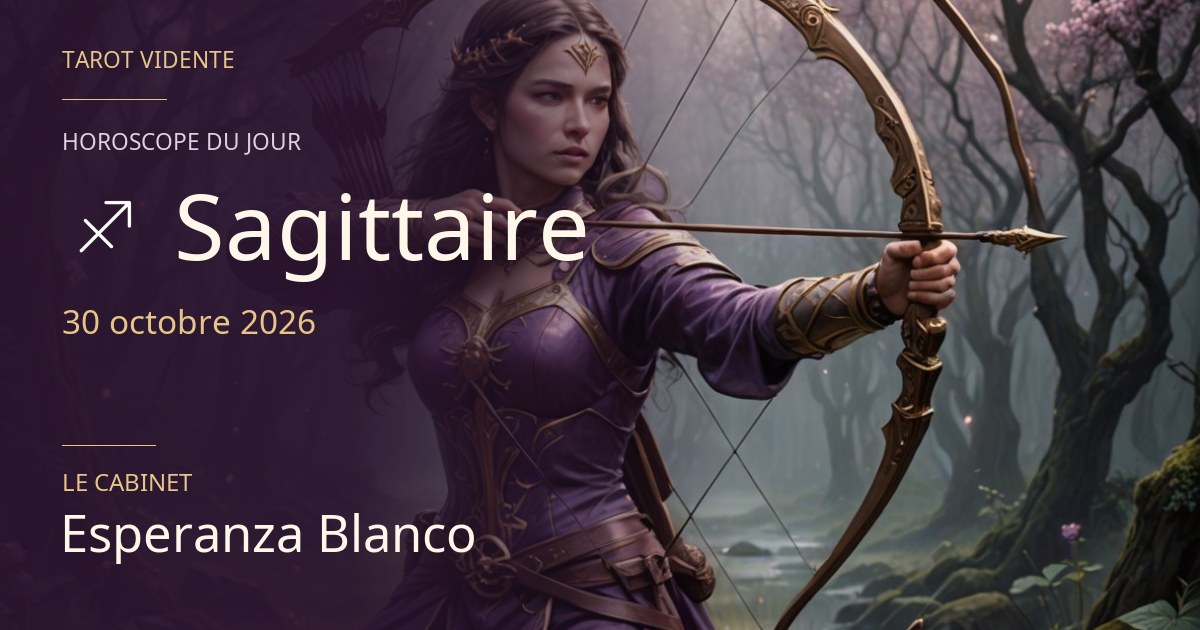 Horoscope du Sagittaire · 30 octobre 2026. Illustration symbolique générée par IA.