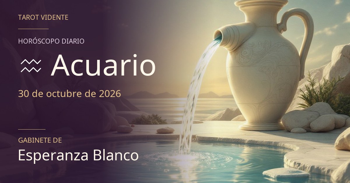 Horóscopo de Acuario · 30 de octubre de 2026. Ilustración simbólica generada con IA.