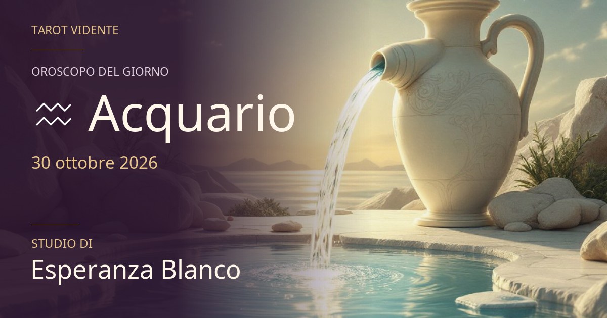 Oroscopo Acquario · 30 ottobre 2026. Illustrazione simbolica generata con IA.
