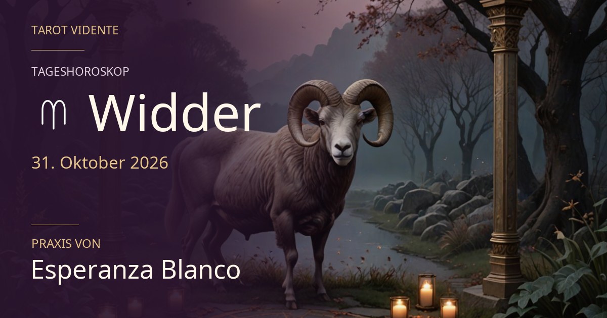 Horoskop für Widder · 31. Oktober 2026. Symbolische, mit KI erstellte Illustration.