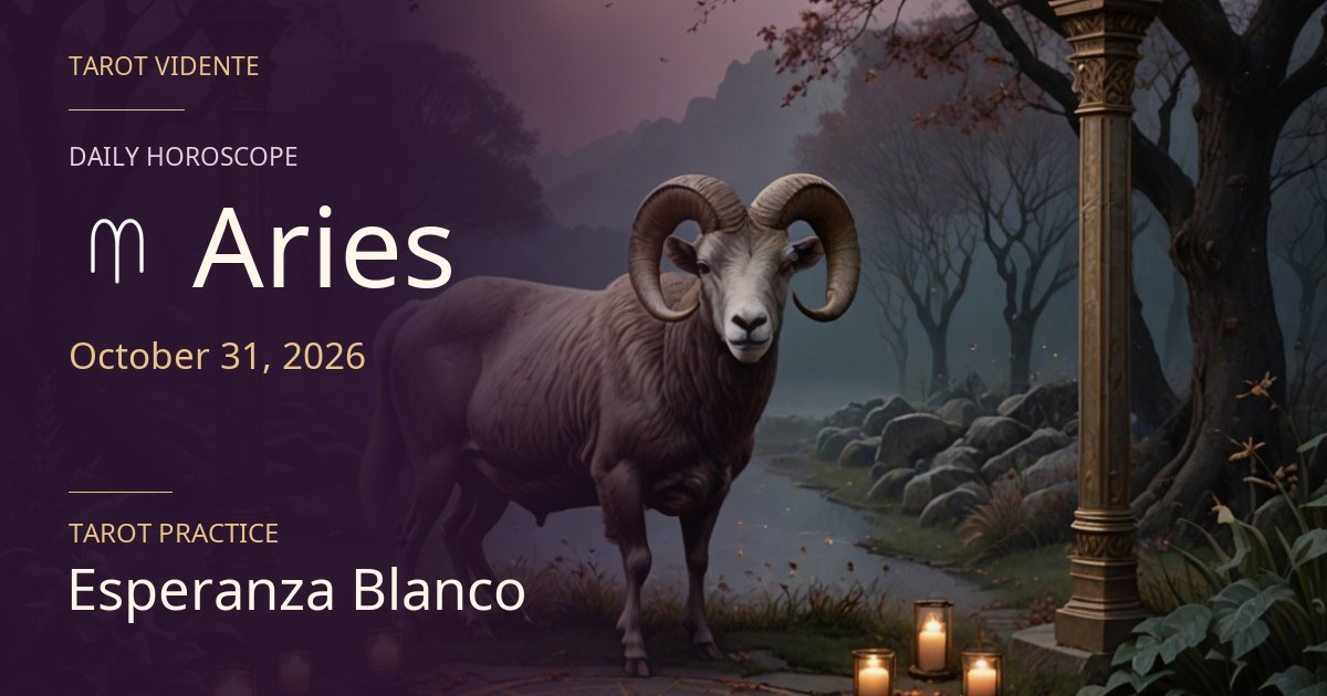 Aries horoscope · October 31, 2026. Symbolic AI-generated illustration.