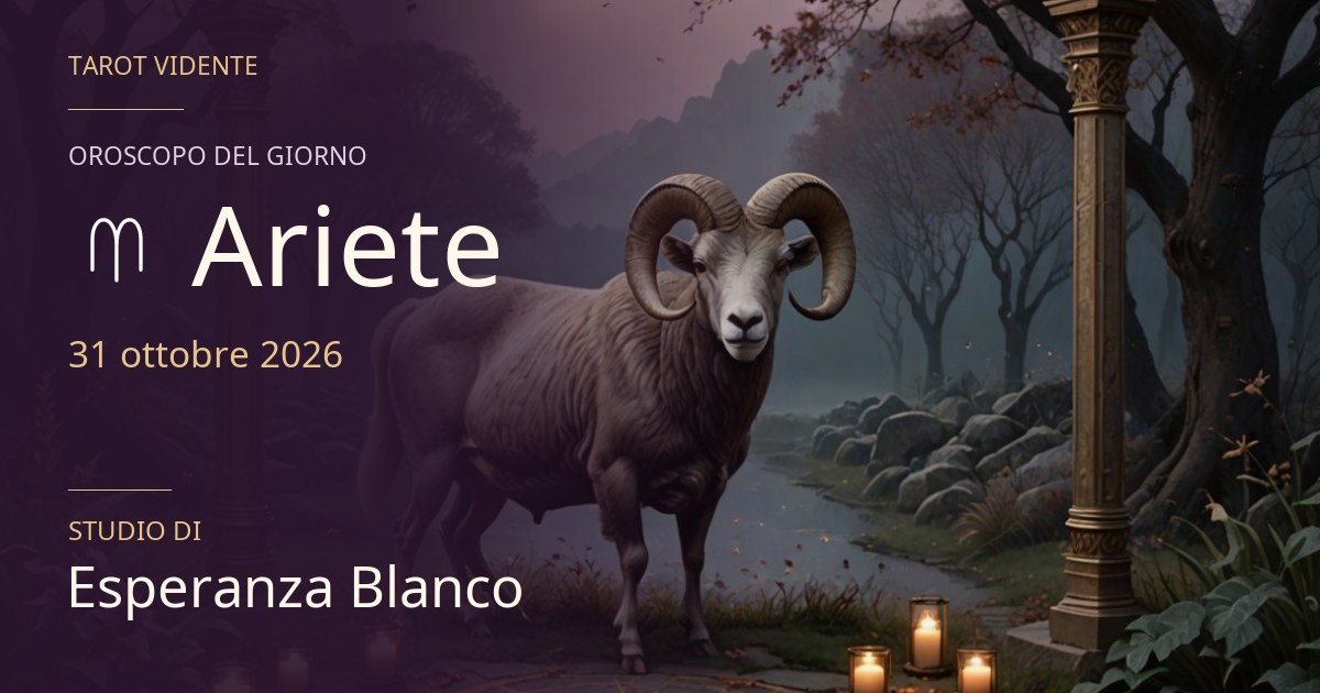 Oroscopo Ariete · 31 ottobre 2026. Illustrazione simbolica generata con IA.
