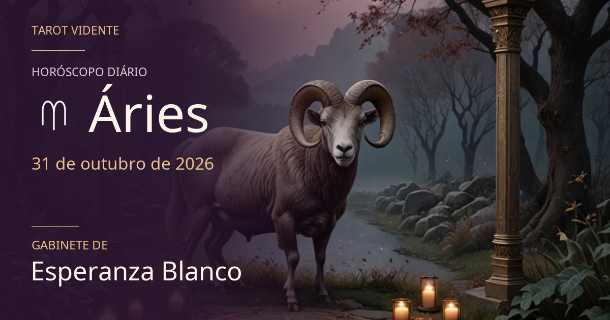 Horóscopo de Áries · 31 de outubro de 2026. Ilustração simbólica gerada por IA.