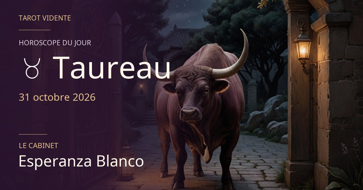 Horoscope du Taureau · 31 octobre 2026. Illustration symbolique générée par IA.