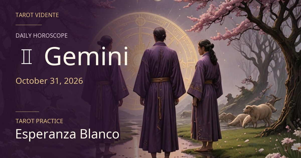 Gemini horoscope · October 31, 2026. Symbolic AI-generated illustration.