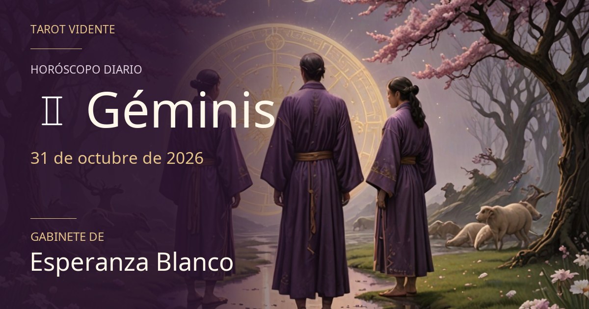 Horóscopo de Géminis · 31 de octubre de 2026. Ilustración simbólica generada con IA.