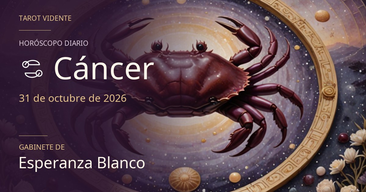 Horóscopo de Cáncer · 31 de octubre de 2026. Ilustración simbólica generada con IA.
