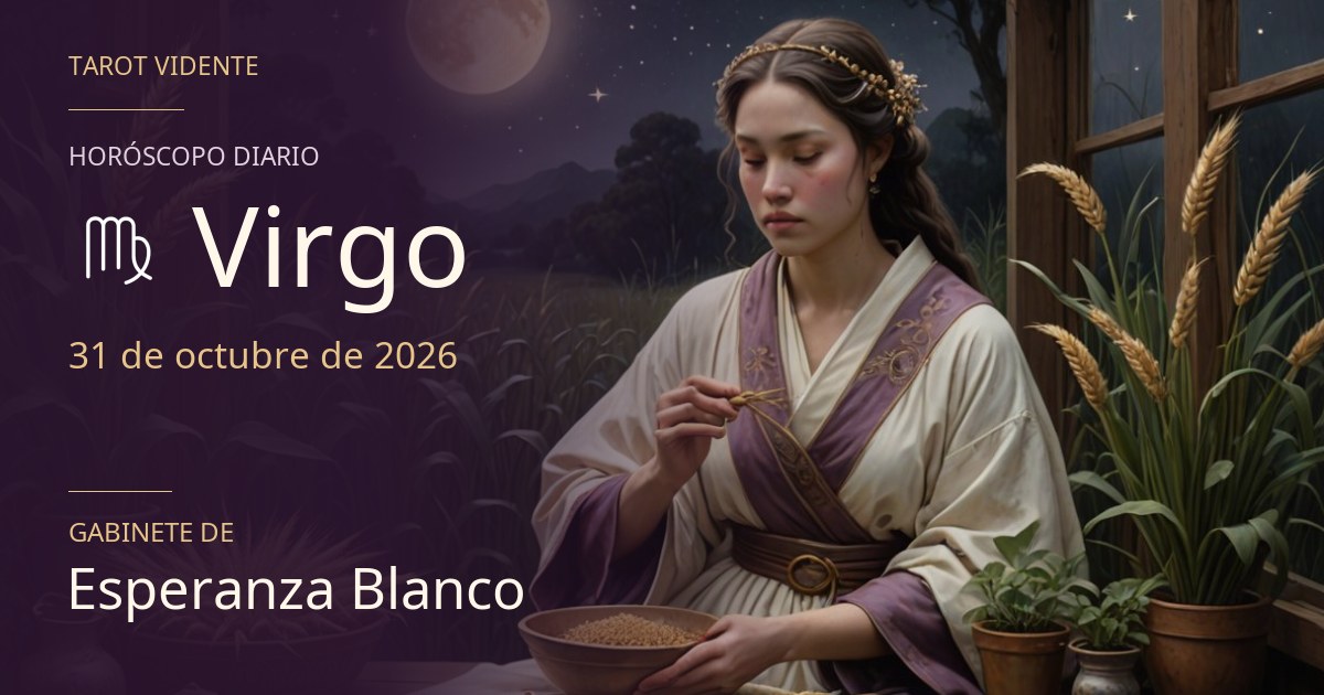 Horóscopo de Virgo · 31 de octubre de 2026. Ilustración simbólica generada con IA.