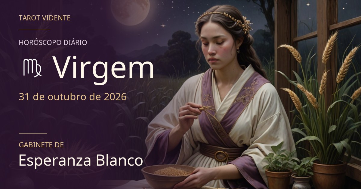 Horóscopo de Virgem · 31 de outubro de 2026. Ilustração simbólica gerada por IA.