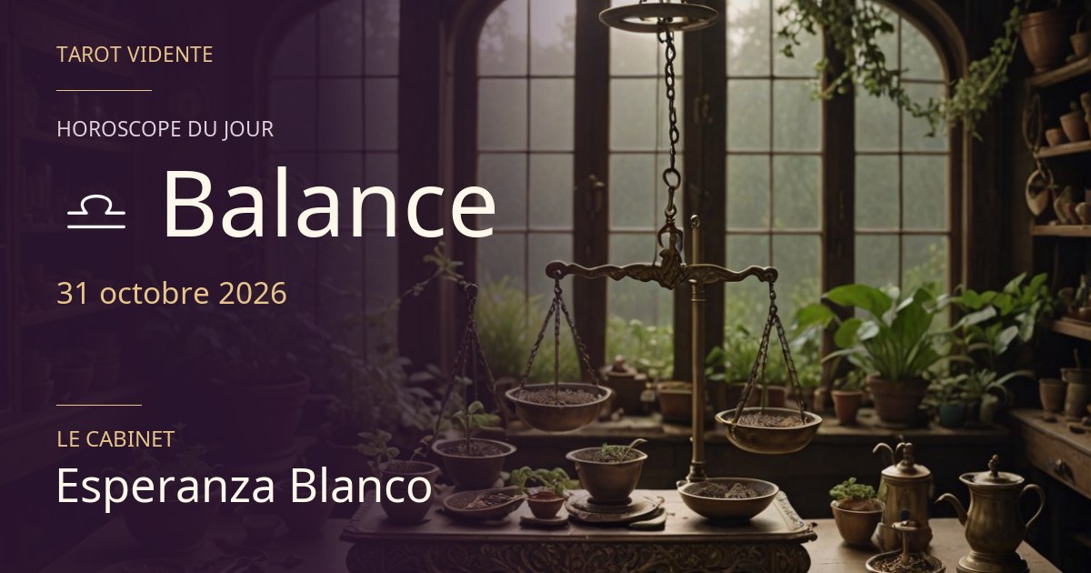 Horoscope du Balance · 31 octobre 2026. Illustration symbolique générée par IA.