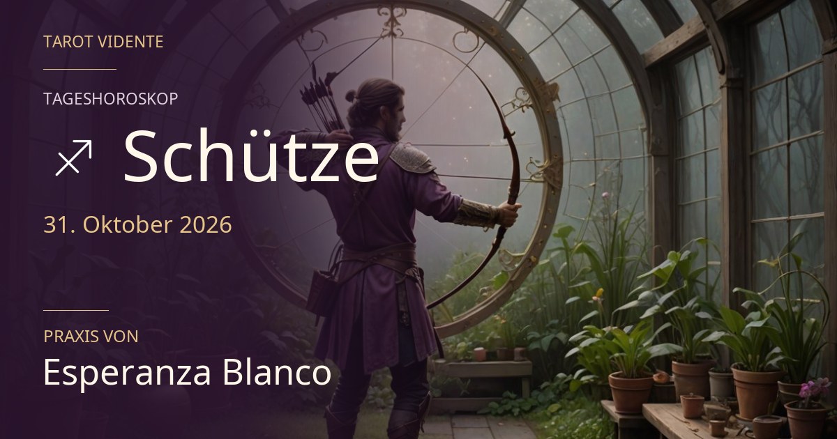 Horoskop für Schütze · 31. Oktober 2026. Symbolische, mit KI erstellte Illustration.