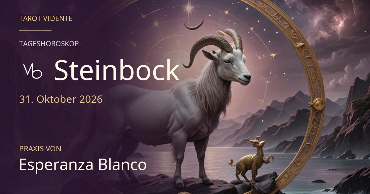 Horoskop für Steinbock · 31. Oktober 2026. Symbolische, mit KI erstellte Illustration.