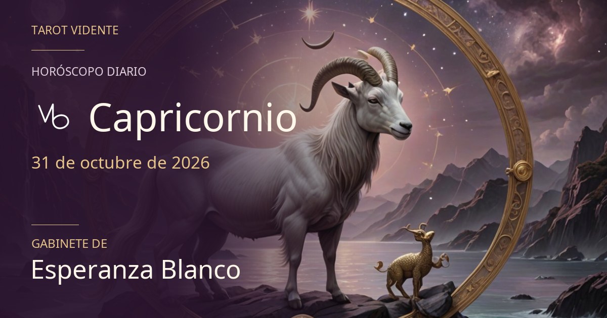 Horóscopo de Capricornio · 31 de octubre de 2026. Ilustración simbólica generada con IA.