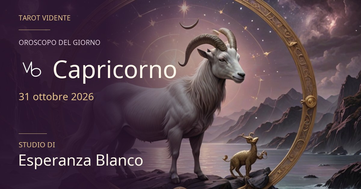 Oroscopo Capricorno · 31 ottobre 2026. Illustrazione simbolica generata con IA.