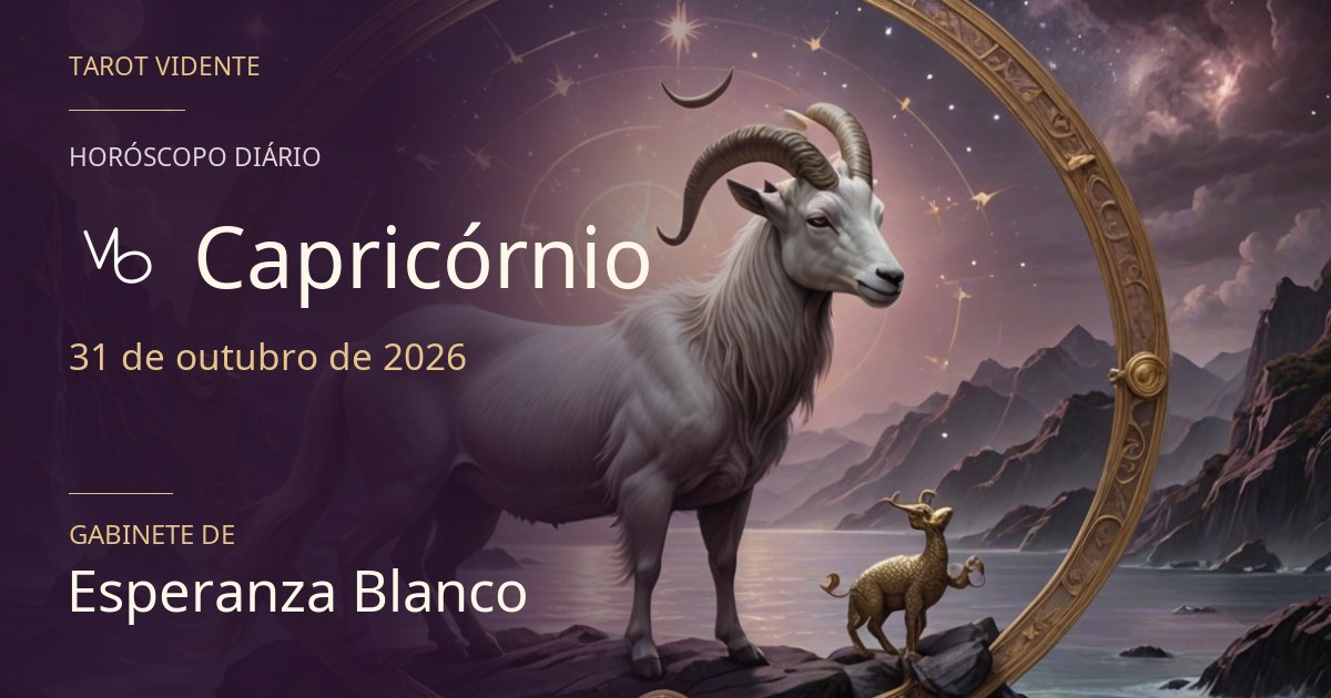 Horóscopo de Capricórnio · 31 de outubro de 2026. Ilustração simbólica gerada por IA.