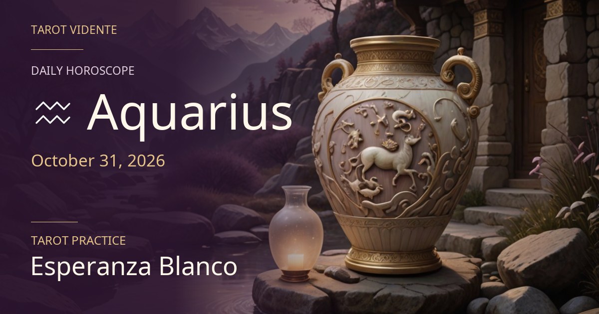 Aquarius horoscope · October 31, 2026. Symbolic AI-generated illustration.