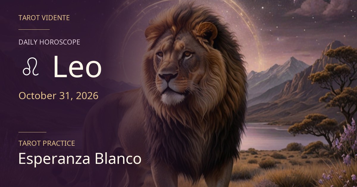 Leo horoscope · October 31, 2026. Symbolic AI-generated illustration.