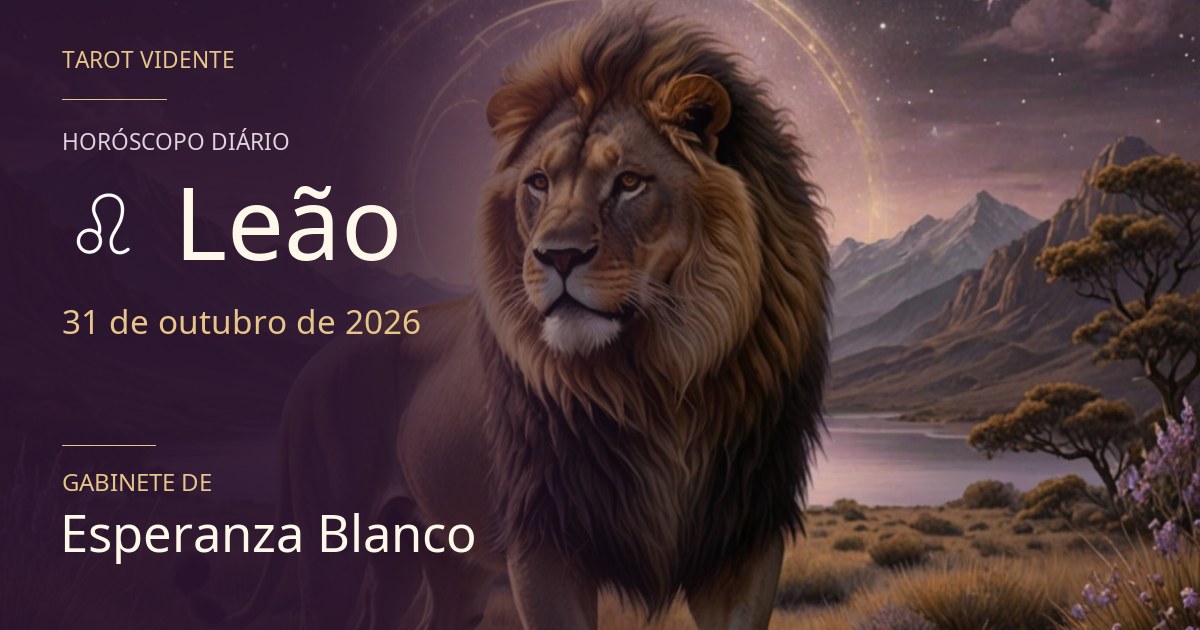 Horóscopo de Leão · 31 de outubro de 2026. Ilustração simbólica gerada por IA.