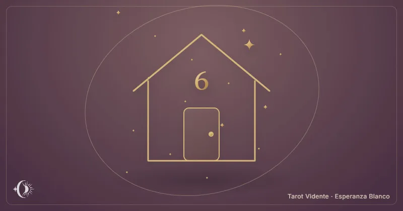 Numerologia da casa. Casa ilustrada com um número central. Tarot Vidente · Esperanza Blanco.