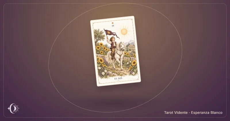 Carta del día personal. Composición con cartas ilustradas del gabinete. Tarot Vidente · Esperanza Blanco.
