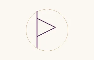 Thurisaz · el signo ᚦ: un asta vertical con una figura angular cerrada a la derecha, dentro de un círculo fino