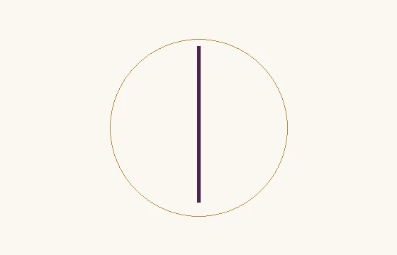 Isa · the sign ᛁ: a single vertical stroke, inside a fine circle