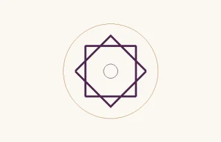 Escucha · un diseño de 8 vértices y trazos cruzados, con un círculo pequeño en el centro