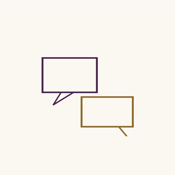 Conversa · dois balões de diálogo separados