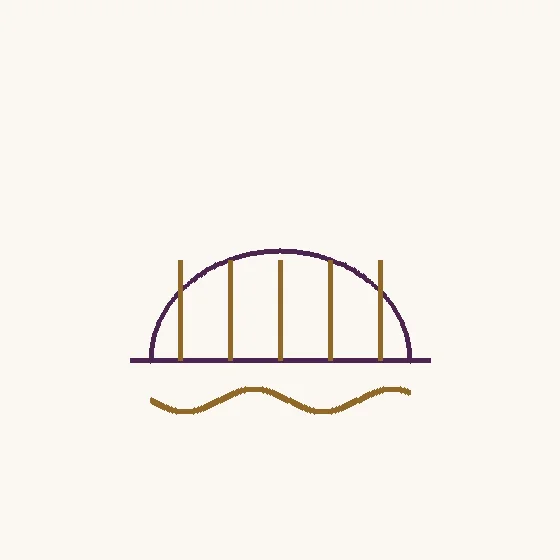 Ponte · uma ponte em arco com linhas de água por baixo