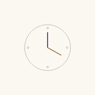Reloj · un círculo con dos agujas de reloj
