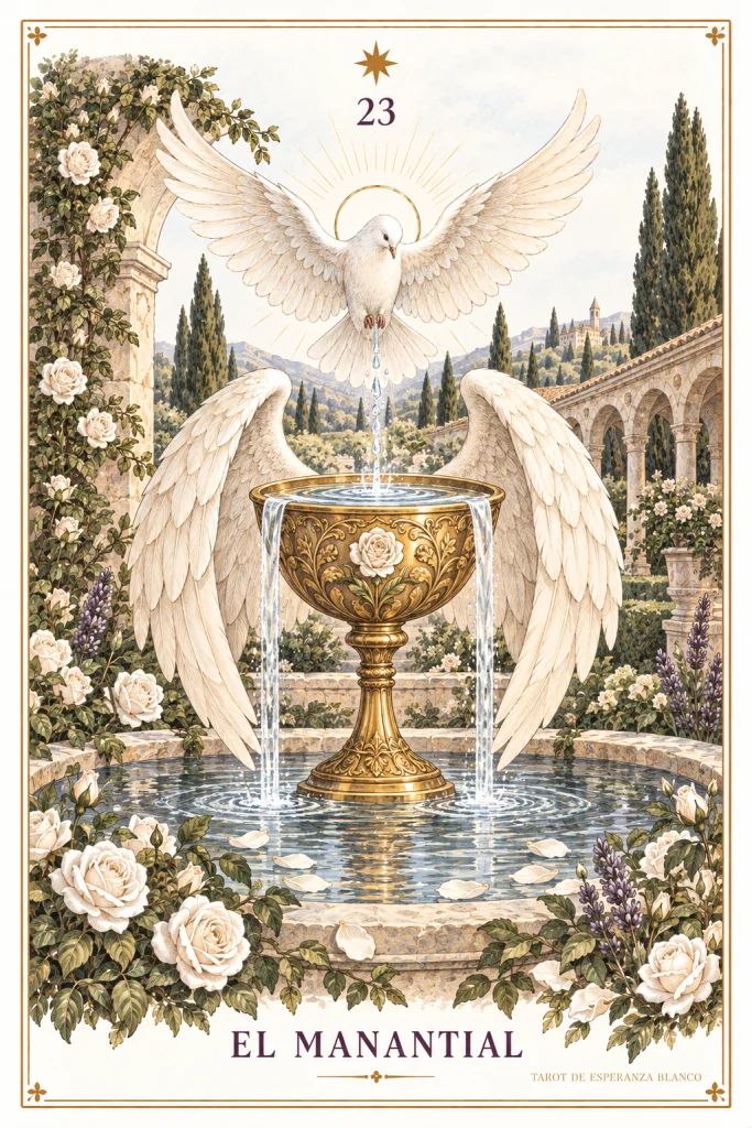 The Wellspring · a cup with water, wings and a white bird above